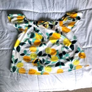 Lemon off the shoulder crop top
